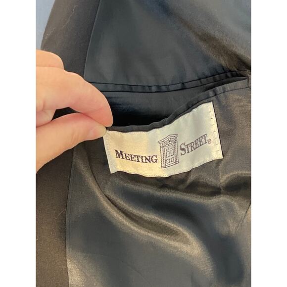 Meeting Street Pickford Regular Blazer Color Black Worsted Wool 44 - Picture 8 of 14